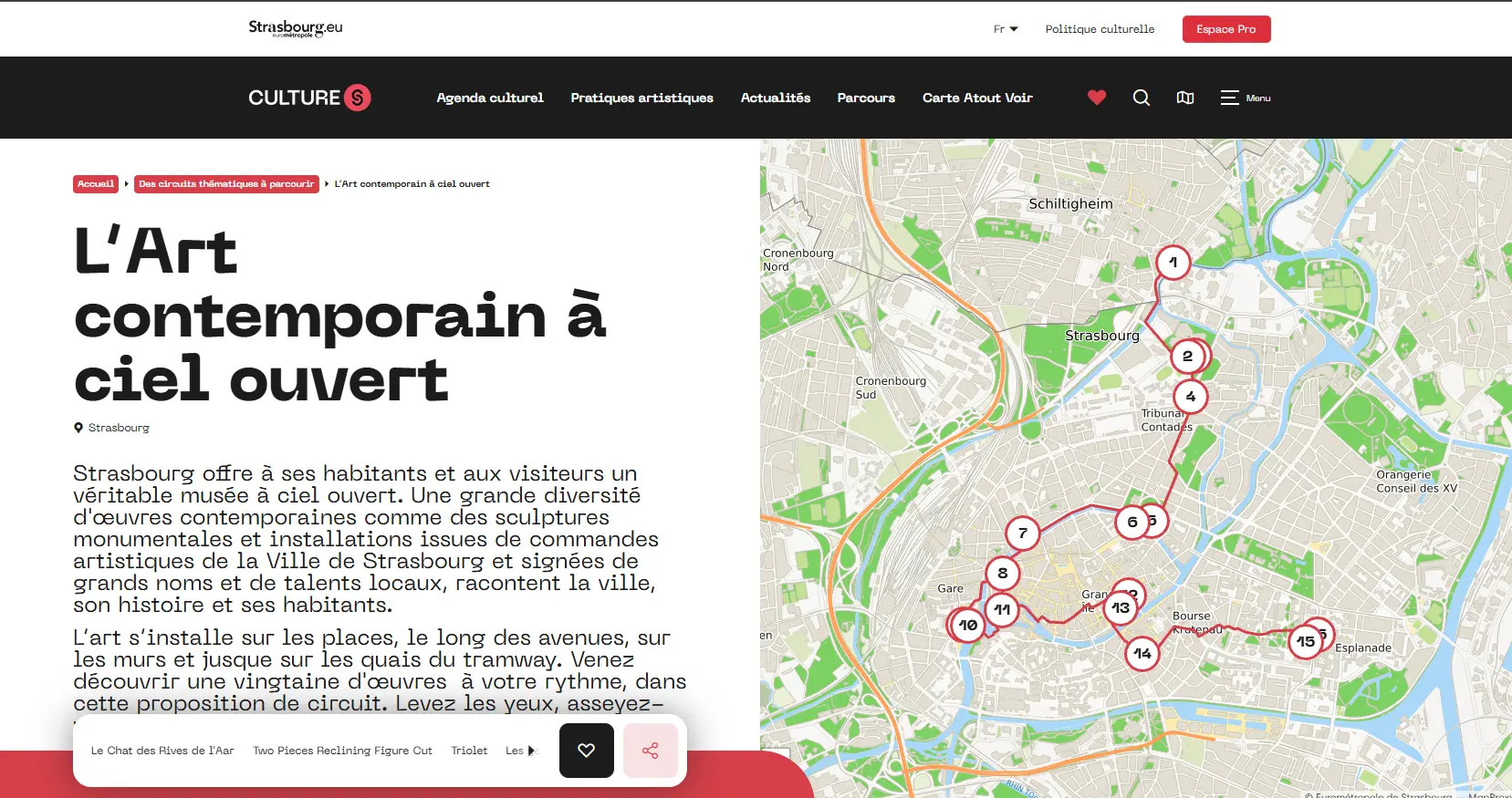 Parcours Art Contemporain à ciel ouvert Ville et Eurométropole de Strasbourg